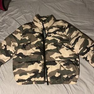 Army fatigue puffer jacket